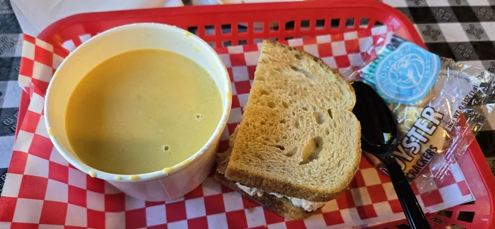 Squash Soup and Tuna Sandwich